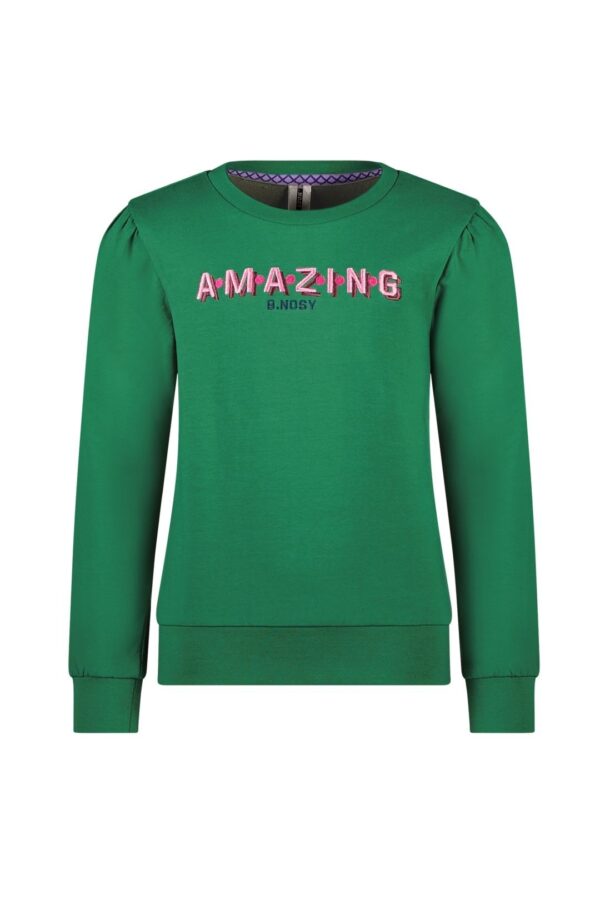 B.Nosy Meisjes sweater - Elise - Emerald groen