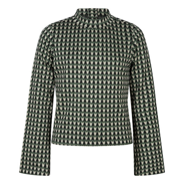 Indian Blue Jeans Meisjes shirt pied de poule - Donker groen