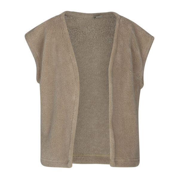 KIEstone Meisjes gilet - Teddy - Zand