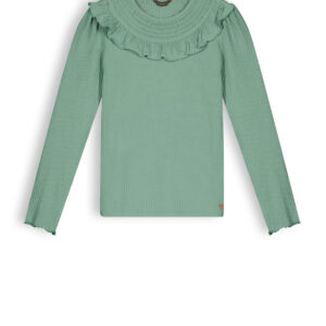 NoNo Meisjes shirt jersey rib - Kris - Loden Frost Groen