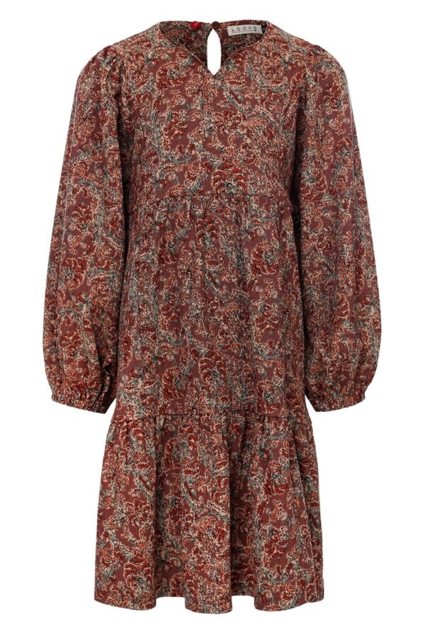 LOOXS Little Meisjes jurk crinkle wide - Indian block print