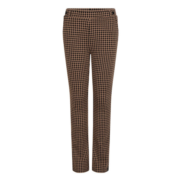 Indian Blue Jeans Meisjes flair broek geruit - Hazelnoot bruin