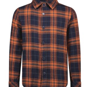 B.Nosy Jongens blouse geruit print oranje - Oscar - Pompoen