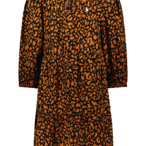 Like Flo Meisjes maxi jurk AOP - Hazelnoot
