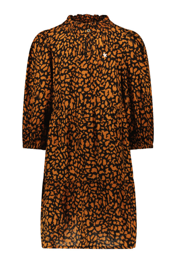 Like Flo Meisjes maxi jurk AOP - Hazelnoot