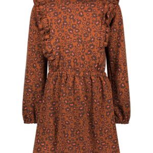 B.Nosy Meisjes jurk bloemenprint bruin - Babbe - Panter beyond AOP