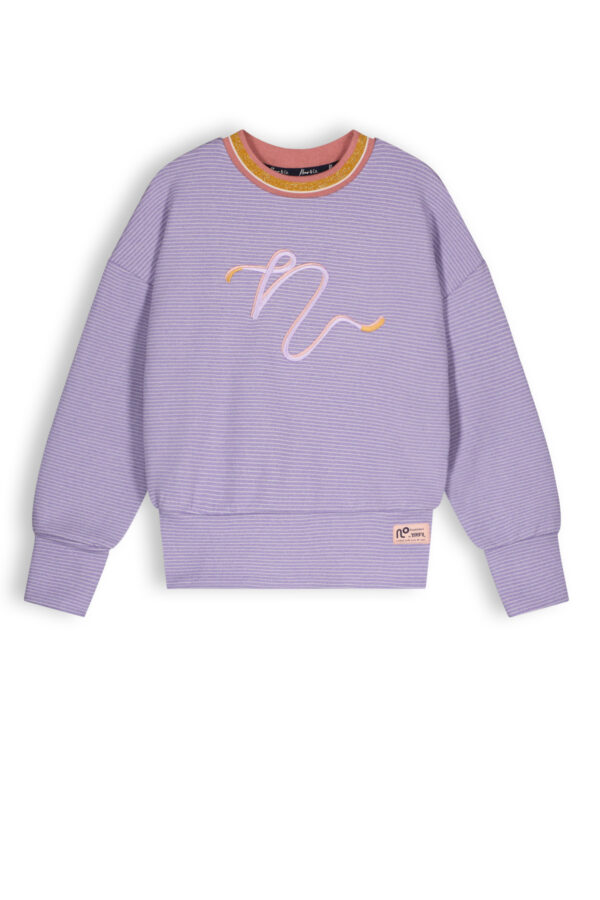 NoNo Meisjes shirt soft jersey loose fit - Kiza - Galaxy lilac