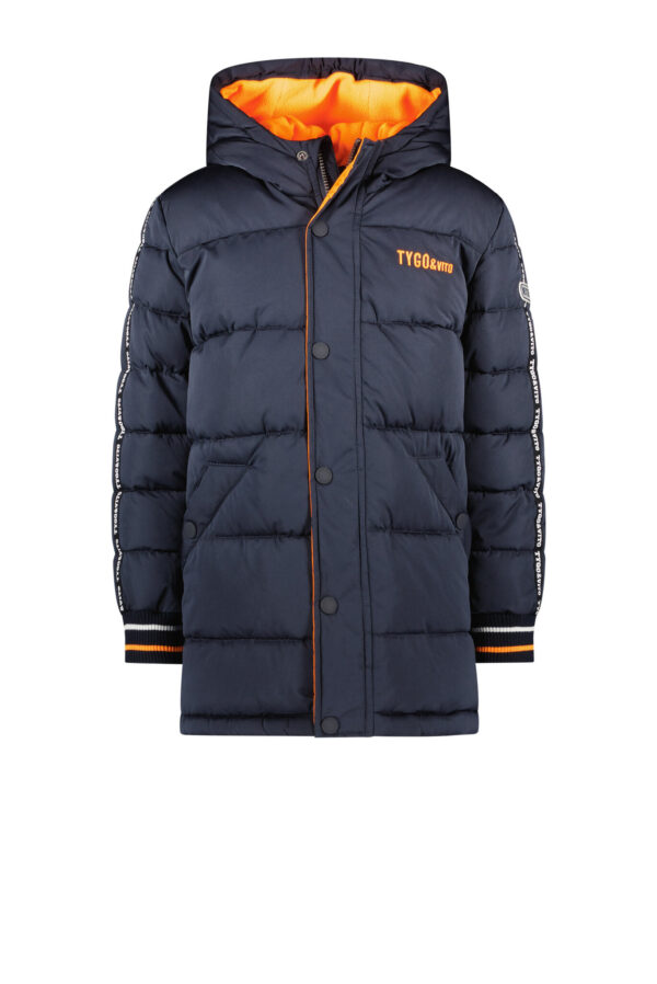 Tygo & Vito Jongens winterjas lang - Justin - Navy blauw