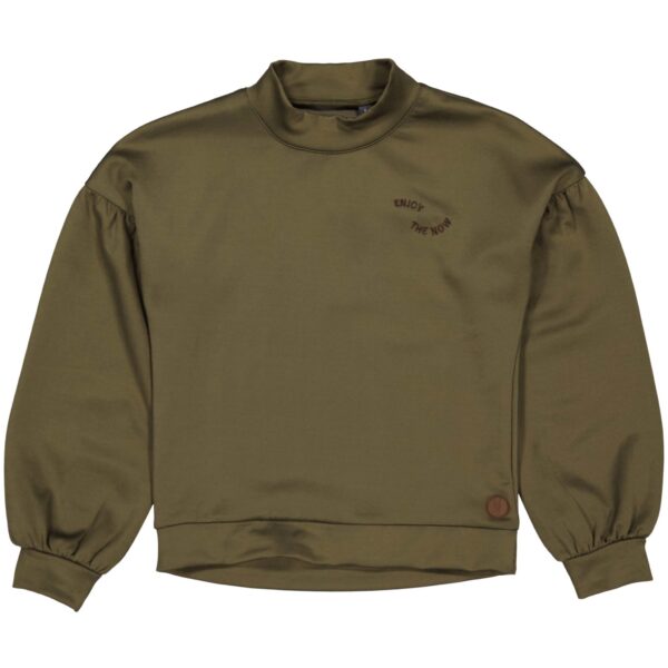 LEVV Meisjes sweater - Aline - Groen blaadjes