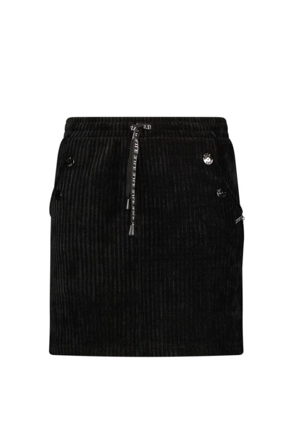 ELLE Chic Meisjes rok fluweel rib - Tiara - Zwart