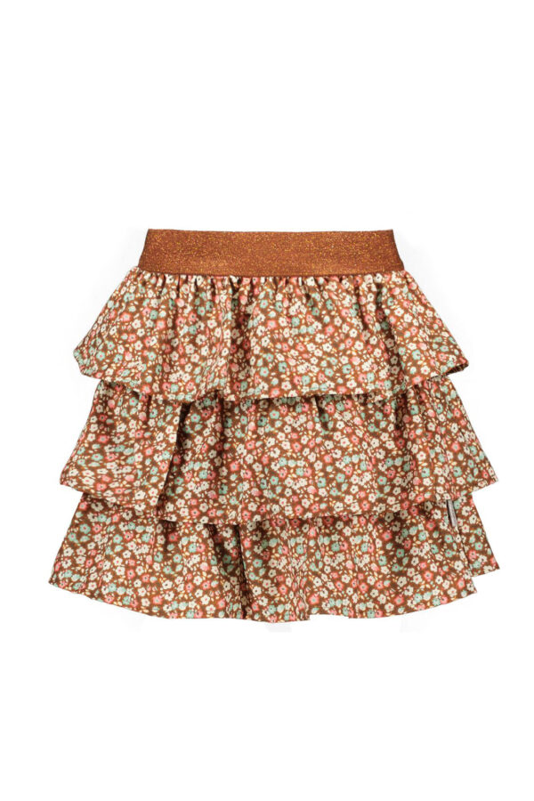 B.Nosy Meisjes rok bruin - Becky - Floral beyond AOP