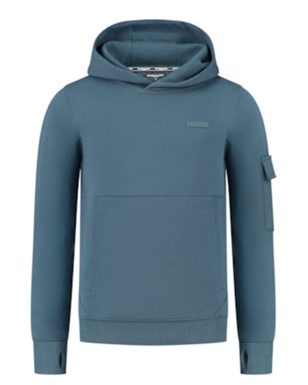 Ballin Jongens hoodie met badge - Donker blauw