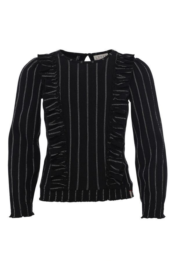 LOOXS 10sixteen Meisjes blouse crinkle - Zwart