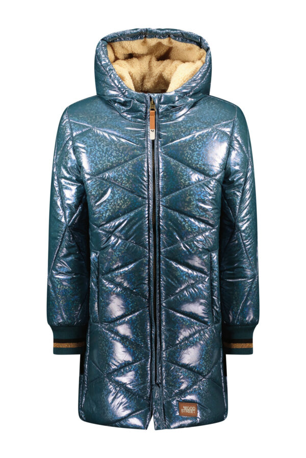 Moodstreet Meisjes winterjas lang - Misty groen