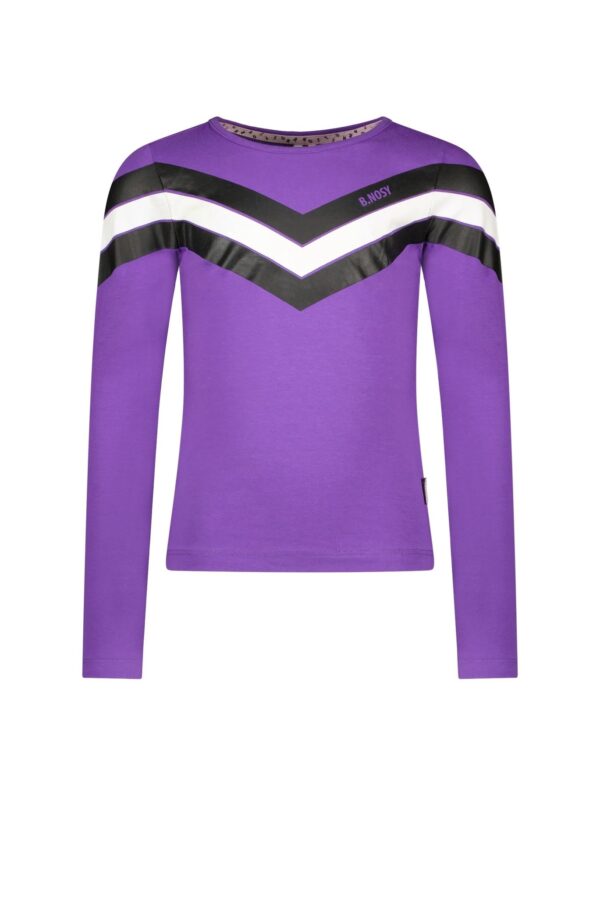 B.Nosy Meisjes shirt V strepen - Paars