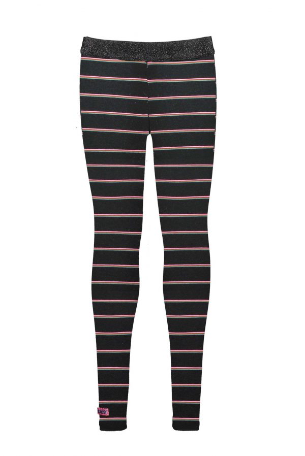 B.Nosy Meisjes legging lurex - Glitter streep zwart