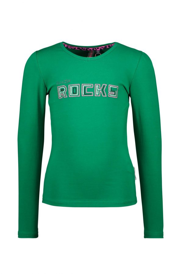 B.Nosy Meisje shirt 'B.Nosy ROCKS' - Jade groen