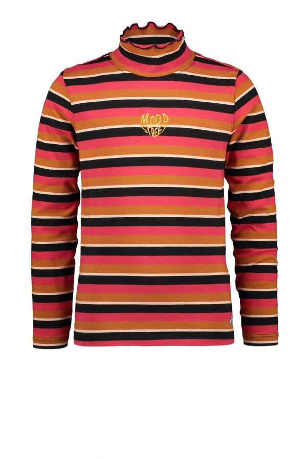 Moodstreet Meisjes shirt gestreept - Rood