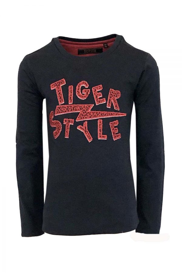 TOPitm Meisjes shirt - Anais - Bijna zwart