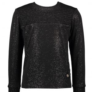 Le Chic Meisjes shirt glitter fleece - Zwart
