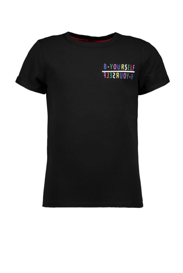 B.Nosy Meisjes t-shirt - B.Yourself - Zwart