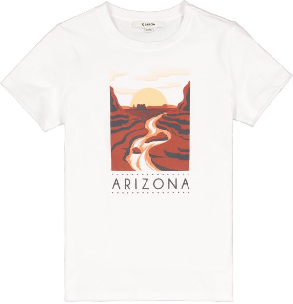 Garcia Meisjes t-shirt 'Arizona' - Gebroken wit