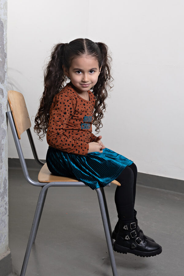 Bampidano Meisjes shirt - Charmaine - Mokka AOP